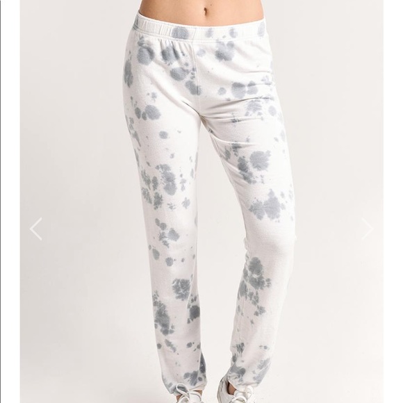 Monrow Pants - MONROW ELASTIC WAIST SWEATS WITH CLOUD TIE DYE